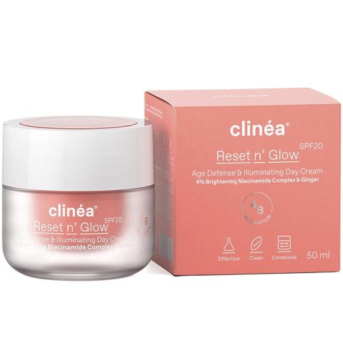 Clinea Reset n' Glow Age Defense & Illuminating Day Cream Spf20 Αντιγηραντική Κρέμα Ημέρας Προσώπου για Επαναφορά Λάμψης της Επιδερμίδας 50ml